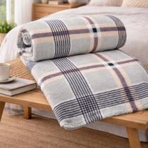 Cobertor Manta Liso Estampado Soft Antialérgico 2,00x1,80m Cor:Geométrico Verde e Marrom