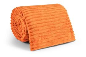 Cobertor Manta Mantinha Soft Canelada Cama Casal Laranja