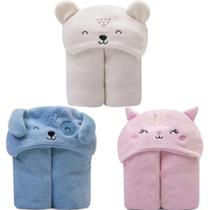 Cobertor Manta Microfibra Bebe C/ Capuz Macio Bichos Cobertor Manta Microfibra Bebe C/ Capuz Macio Bichos