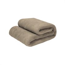 Cobertor Manta Microfibra Liso Casal Soft 180x220cm Bege