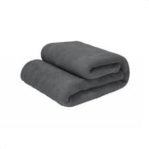 Cobertor Manta Microfibra Liso Solteiro Soft 150x220cm Chumbo