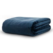 Cobertor Manta Neo Velour Camesa Cama Casal 100% Poliéster Microfibra Extra Macia Cor:Marinho
