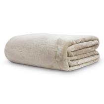 Cobertor Manta Neo Velour Camesa Cama Queen 100% Poliéster Microfibra Extra Macia Cor:Bege 4026