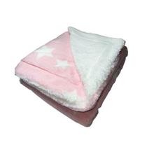 Cobertor Manta para Bebê Estampado com Sherpa Microfibra Antialérgico 90x80cm