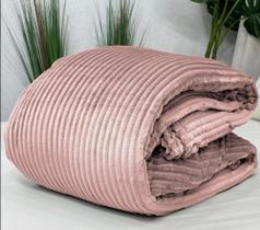 Cobertor Manta Queen Canelado 2.20 X 2.40 m Home Design Luster Rosê Corttex