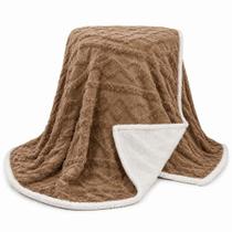 Cobertor Manta Santiago Casal 190x210CM Microfibra Dupla Face Sherpa Marrom Claro Clara Luz Decora Cobertor Manta Santiago Casal 190x210CM Microfibra Dupla Face Sherpa Marrom Claro Clara Luz Decora