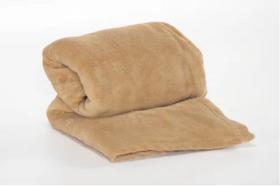 Cobertor Manta Soft Casal 1 Peça Confortável 2,20m X 1,80m - CAQUI - Vilela Enxovais