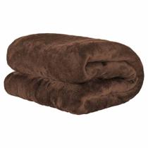 Cobertor Manta Soft Felpuda Microfibra Casal Cor Marrom - 2,0 x 1,8 M