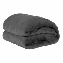 Cobertor Manta Solteiro Quente 220X150 Microfibra Cinza