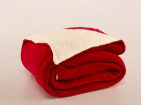 Cobertor Manta Solteiro Vermelho Dupla Face Sherpa Canada 1 Peça