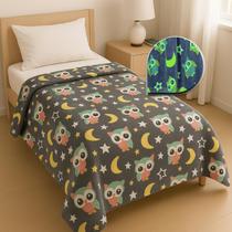 Cobertor Mantinha Brilha no Escuro Solteiro Avulsa 2,00 x 1,80 Estampada Antialergico Manta Toque Pelucia Macio Hipoalergênico Infantil Menino Menina
