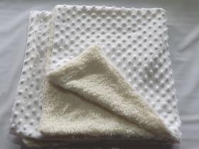 Cobertor Mantinha Para Bebê Menino e Menina Pipoquinha Plush branco