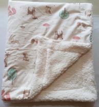 Cobertor Mantinha Para Bebê Menino e Menina Safari Neutro