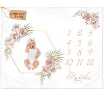 Cobertor mensal Baby Milestone Kemina Boho Floral 150x125cm
