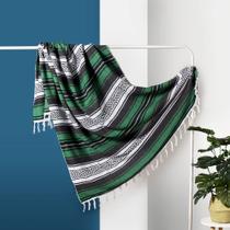 Cobertor mexicano grande Airooglee 197x118 cm verde Boho