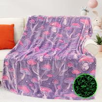 Cobertor MIBOI Glow in The Dark Mushroom Throw Blanket