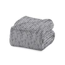 Cobertor Microfibra Estampado Casal 180x220 Cinza Setas