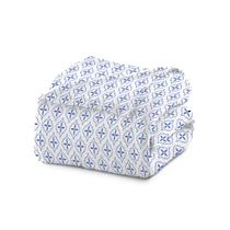 Cobertor Microfibra Estampado Queen 220x240 Branco Azulejo