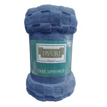 Cobertor Microfibra King Dyuri Square - Jolitex Azul Marinho