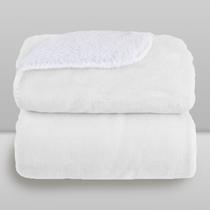 Cobertor Microfibra Plush Com Sherpa Branco - Laço Bebê Cobertor Microfibra Plush Com Sherpa Branco - Laço Bebê