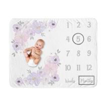 Cobertor Milestone Sweet Jojo Designs - Aquarela Floral Cobertor Milestone Sweet Jojo Designs - Aquarela Floral