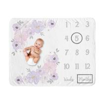 Cobertor Milestone Sweet Jojo Designs em aquarela floral