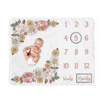 Cobertor Milestone Sweet Jojo Designs - Estampa Floral Vintage Boho Cobertor Milestone Sweet Jojo Designs - Estampa Floral Vintage Boho