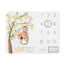 Cobertor Milestone Sweet Jojo Designs Lemon Floral Girl Cobertor Milestone Sweet Jojo Designs Lemon Floral Girl