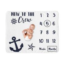 Cobertor Milestone Sweet Jojo Designs Nautical Sailor Cobertor Milestone Sweet Jojo Designs Nautical Sailor
