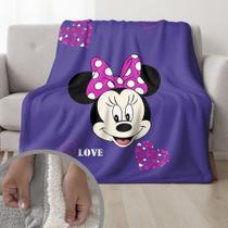 Cobertor Minnie Duplo Pele De Carneiro E Soft 155x240cm