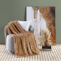 Cobertor Misty Queen Manta Ultrasoft Alto Relevo Favo Extra Macia - Caramelo