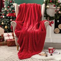 Cobertor MIULEE Red Throw 127x178 cm Canelado Fleece Cozy