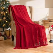 Cobertor MIULEE Vermelho de Natal Tricotado 50x60cm Acrílico Cobertor MIULEE Vermelho de Natal Tricotado 50x60cm Acrílico