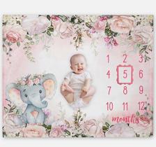 Cobertor Monthly Milestone Popfavors Yuzioey Baby Girl Pink