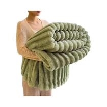 Cobertor Multifuncional De Cor Sólida Com Listras Largas E Espessas, Cobertura Para Cama, Cobertor