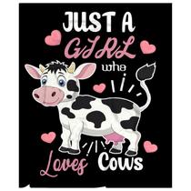 Cobertor Nairatmya "Just Girl Who Loves Vacas" - 127x102cm - Poliéster