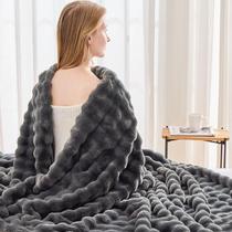 Cobertor NEWCOSPLAY Faux Fur Grey Bubble 550GSM 130x150cm