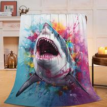 Cobertor Nozdewu Shark Ocean Fleece para crianças 100x125cm
