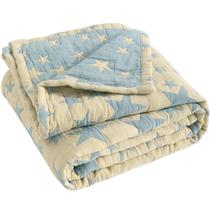 Cobertor NTBAY de musselina infantil de 3 camadas, algodão 76x102 cm, azul Cobertor NTBAY de musselina infantil de 3 camadas, algodão 76x102 cm, azul