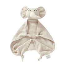 Cobertor Okdiy Organic Elephant Muslin Baby Lovey 30x30cm