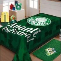 Cobertor Palmeiras Jolitex Solteiro Raschel Plus 1,50m x 2,20m