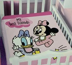 Cobertor Para Bebê Menina Minnie e Margarida Rosa confortável