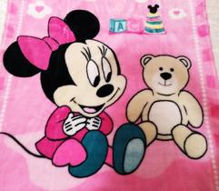 Cobertor Para Bebê Menina Minnie Surpresa Rosa - Jolitex