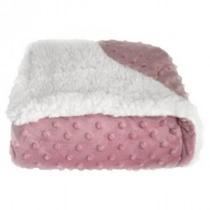 Cobertor Para Bebe Sherpa Dots Rosa Laço Bebe