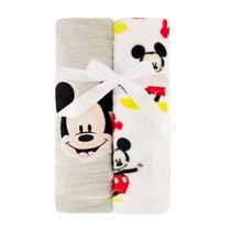 Cobertor para bebês Disney, pacote com 2 unidades de lã texturizada de pelúcia Mickey Mouse