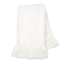 Cobertor para bebês Lambs & Ivy Signature White Ruffled Lux Minky/Jersey Chevron