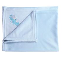 Cobertor Para Boneca Laço de Fita Azul 47x 58cm