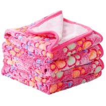 Cobertor para cães de estimação, tatuagem, estampa de pata, tapete de dormir de lã, 4 unidades