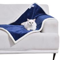 Cobertor para cães Qeils 76x102 cm Impermeável Azul Marinho Reversível