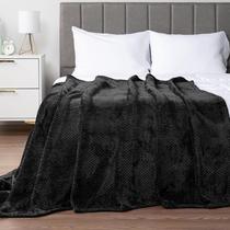 Cobertor PAVILIA Black Fleece Waffle texturizado 150x200cm Cobertor PAVILIA Black Fleece Waffle texturizado 150x200cm